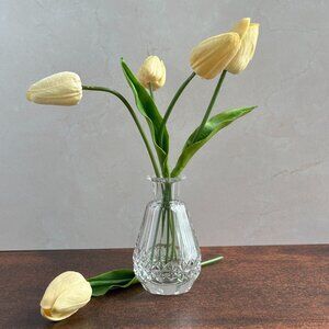 Vintage Cut Glass Perfume Bottle Repurposed as Bud Vase, Diamond Point Pattern